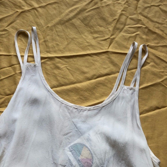 The Man Repeller x PJK Silk Tigerlily Ivory Silk Tank Top Blouse Small - Picture 2 of 5